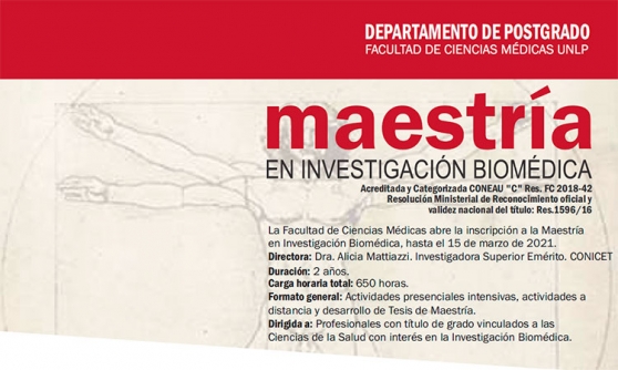 Maestría en investigación biomédica